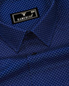 Cristos Blue With White Printed Formal Cotton Shirt