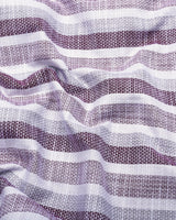 Brunoy Burgundy With Gray Dobby Stripe Cotton Shirt