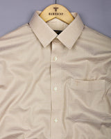 Cream Foho With White Dobby Textured Giza Shirt