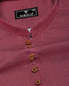 Ozgon Maroon With Gray Printed Cotton Shirt Style Kurta