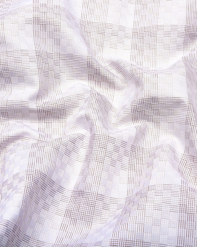 Swiss Brown With Creamish White Box Premium Giza Shirt