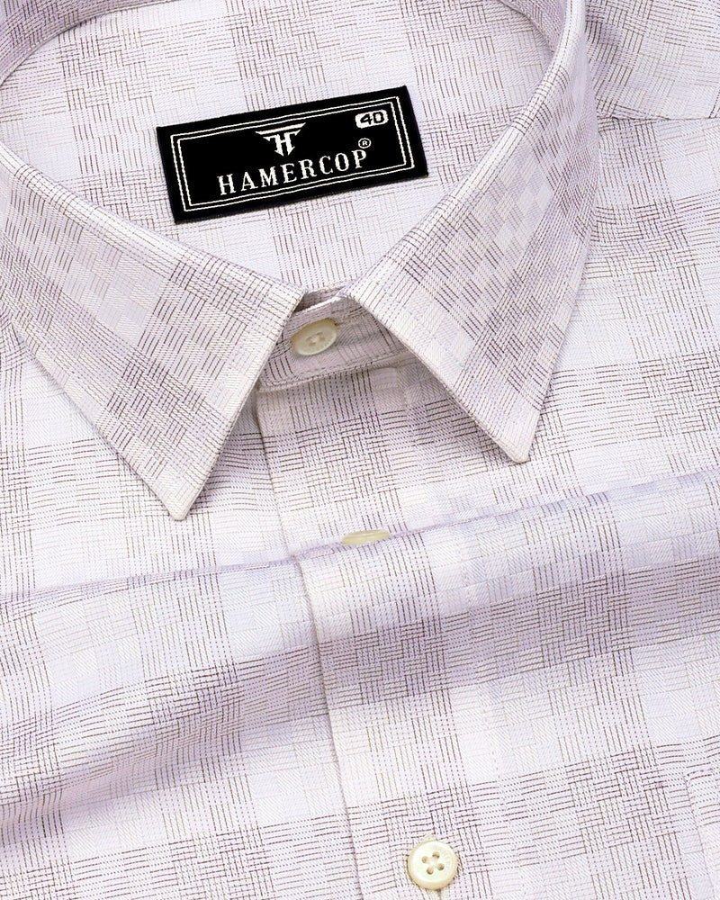 Swiss Brown With Creamish White Box Premium Giza Shirt