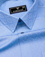 Radius Blue Dobby Texture Premium Giza Shirt