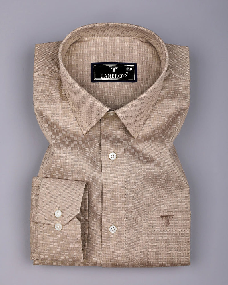 Radius Cream Dobby Texture Premium Giza Shirt