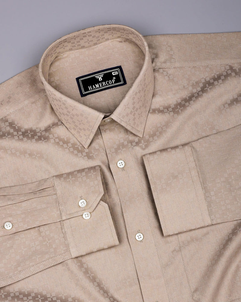Radius Cream Dobby Texture Premium Giza Shirt