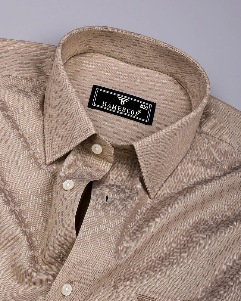 Radius Cream Dobby Texture Premium Giza Shirt