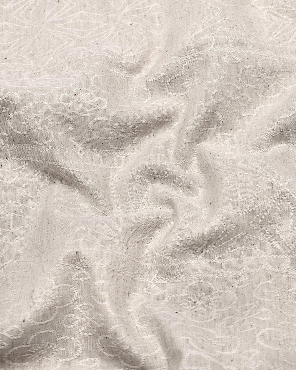 Alabaster Cream Dobby Textured Cotton Shirt