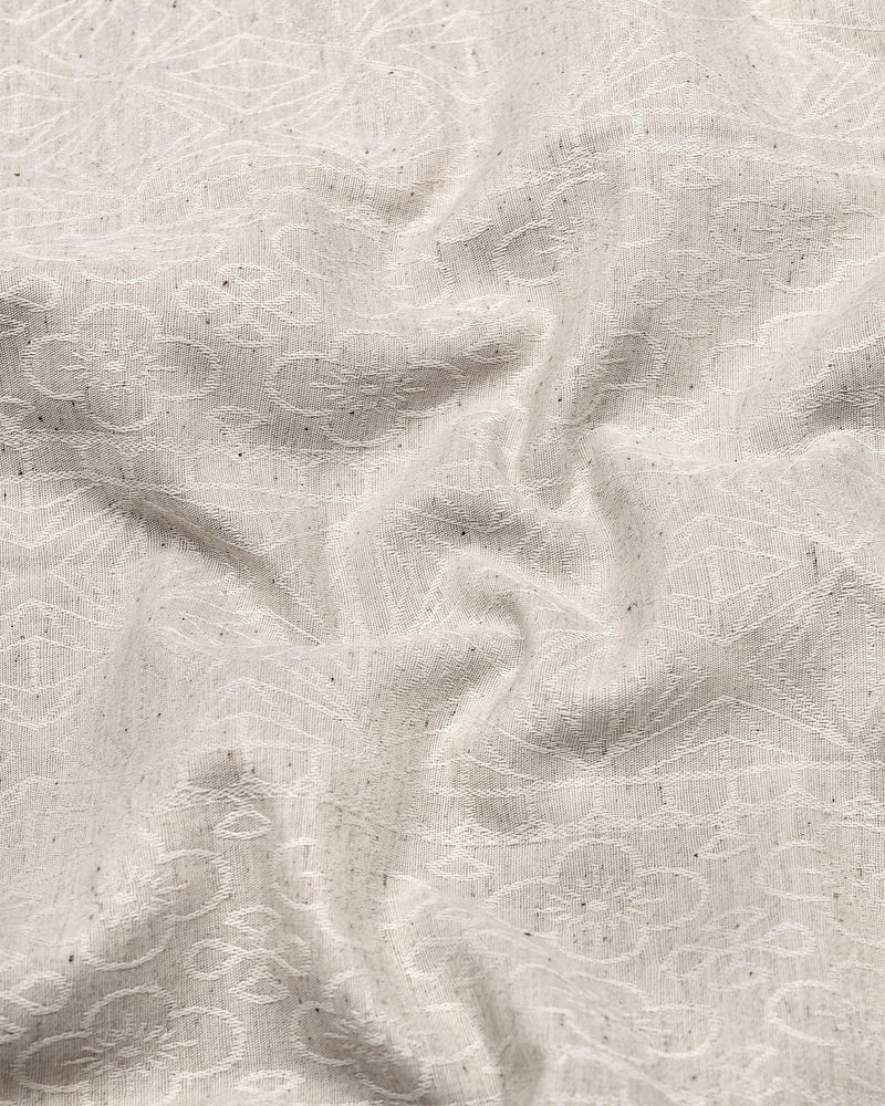 Alabaster Cream Dobby Textured Cotton Shirt