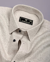 Alabaster Cream Dobby Textured Cotton Shirt