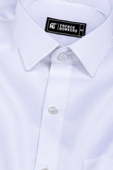 Premium white twill texture cotton shirt
