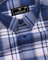Drizzle Blue With White Check Dobby Cotton Shirt