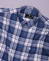 Drizzle Blue With White Check Dobby Cotton Shirt
