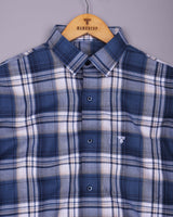 Drizzle Blue With White Check Dobby Cotton Shirt