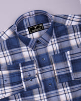Drizzle Blue With White Check Dobby Cotton Shirt