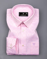 Maxican Pink Jacquard Textured Cotton Shirt