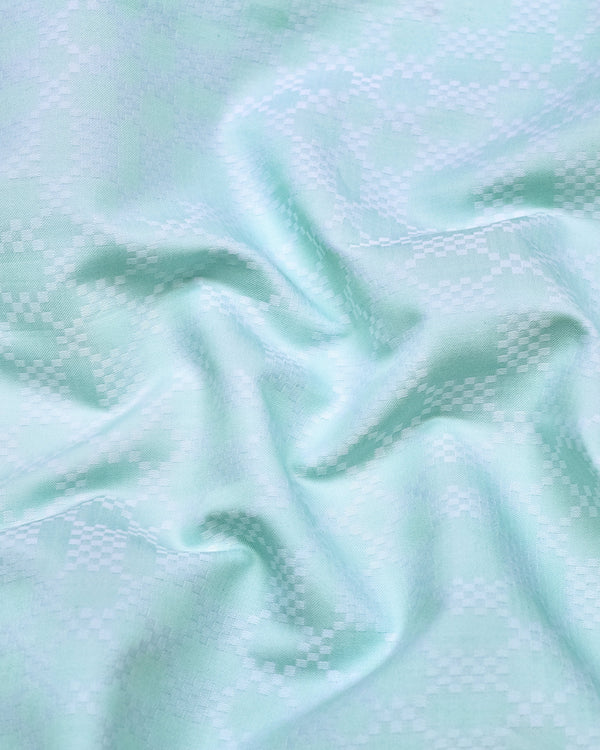 Maxican Mint Green Jacquard Textured Cotton Shirt