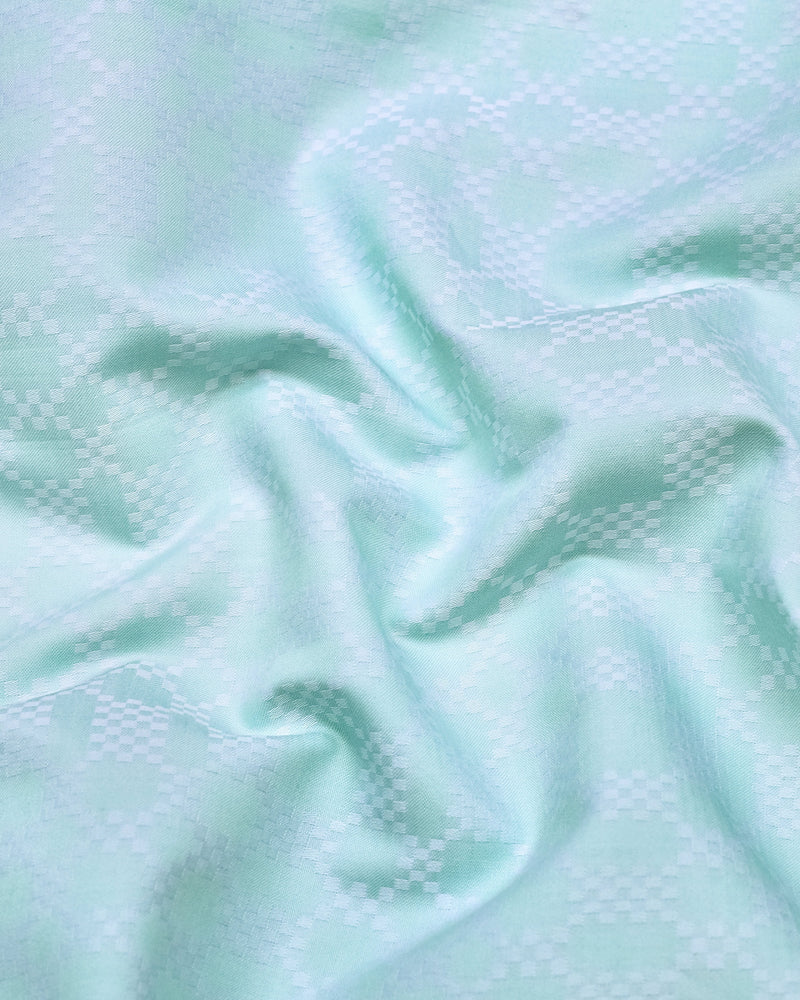 Maxican Mint Green Jacquard Textured Cotton Shirt