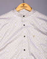 Maxican Cream Jacquard Textured Cotton Shirt