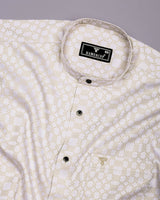 Maxican Cream Jacquard Textured Cotton Shirt