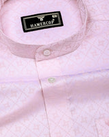 Glacier Pink With White Jacquard Cotton Shirt