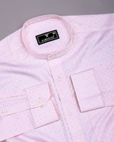 Glacier Pink With White Jacquard Cotton Shirt