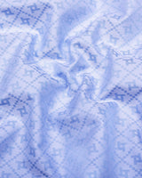 Glacier Blue With White Jacquard Cotton Shirt
