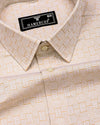 Bela Clay Cream Jacquard Textured Cotton Shirt