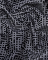 Thor Gray With Black Jacquard Textured Cotton Shirt
