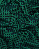 Thor Green With Black Jacquard Textured Cotton Shirt