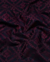 Topeka Maroon With Black Jacquard Textured Cotton Shirt