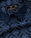 Topeka Gray With Black Jacquard Textured Cotton Shirt