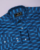Graham Blue Jacquard Textured Cotton Shirt