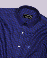 Ink Blue Jacquard Textured Cotton Shirt