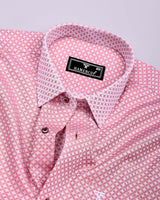Peach Blush With White Jacquard Textured Designer Shirt