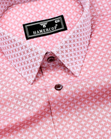 Peach Blush With White Jacquard Textured Designer Shirt