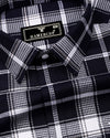 Domira NavyBlue With White Waffle Dobby Check Shirt