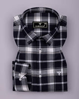 Domira NavyBlue With White Waffle Dobby Check Shirt