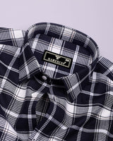 Domira NavyBlue With White Waffle Dobby Check Shirt
