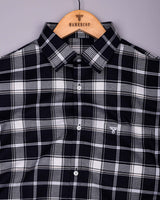 Domira NavyBlue With White Waffle Dobby Check Shirt