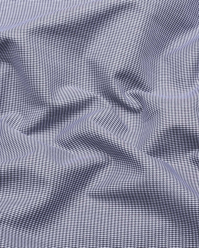 Smog Gray With White Micro Houndstooth Premium Giza Shirt