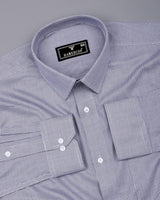 Smog Gray With White Micro Houndstooth Premium Giza Shirt