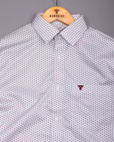 Fluffy Maroon With Gray Printed Premium Cotton Formal Shirt