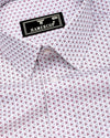 Fluffy Maroon With Gray Printed Premium Cotton Formal Shirt