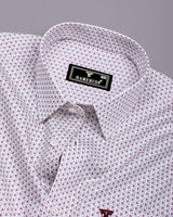 Fluffy Maroon With Gray Printed Premium Cotton Formal Shirt