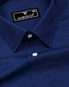 Curious Blue Solid Dobby Cotton Formal Shirt