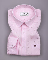 Jelly Pink With Wine Printed Dobby Cotton Shirt