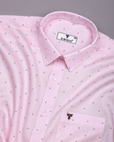 Jelly Pink With Wine Printed Dobby Cotton Shirt