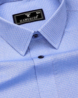 Ural SkyBlue With White Jacquard Texture Formal Shirt