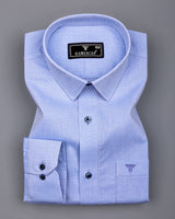 Ural SkyBlue With White Jacquard Texture Formal Shirt