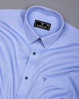 Ural SkyBlue With White Jacquard Texture Formal Shirt